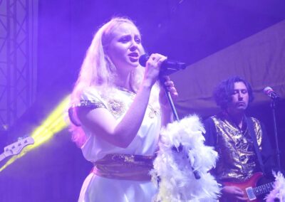 ABBWAY singer performing ABBA music live in concert